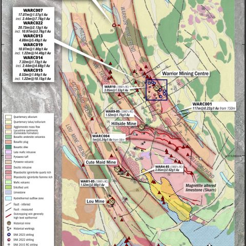 Geological plan of the Warrior Project.